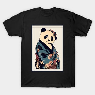 Panda japanese with kimono vintage T-Shirt